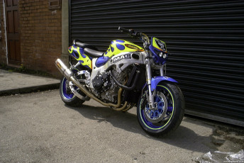 Gary Rothwell Suzuki GSX1300R Hayabusa blue yellow flames