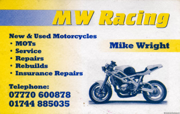 MW Racing Business Card