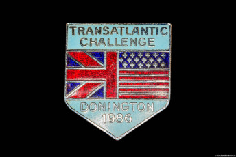 Transatlantic Challenge Donington 1986 Enamel Badge