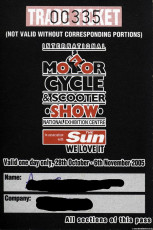 2005 NEC Motorcycle Trade Show Pass