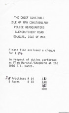 Payment for 1987 IOM TT Flag Marshal