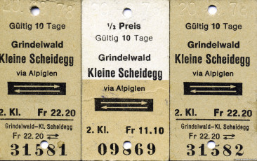 20th Aug 1978 Tickets for Swiss Trains